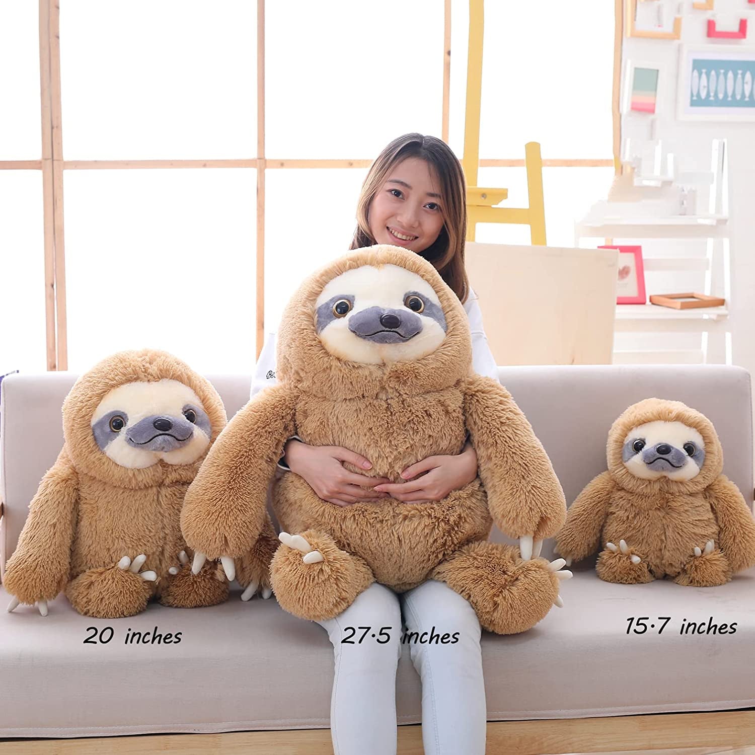 20-Inch Large Sloth Stuffed Animal