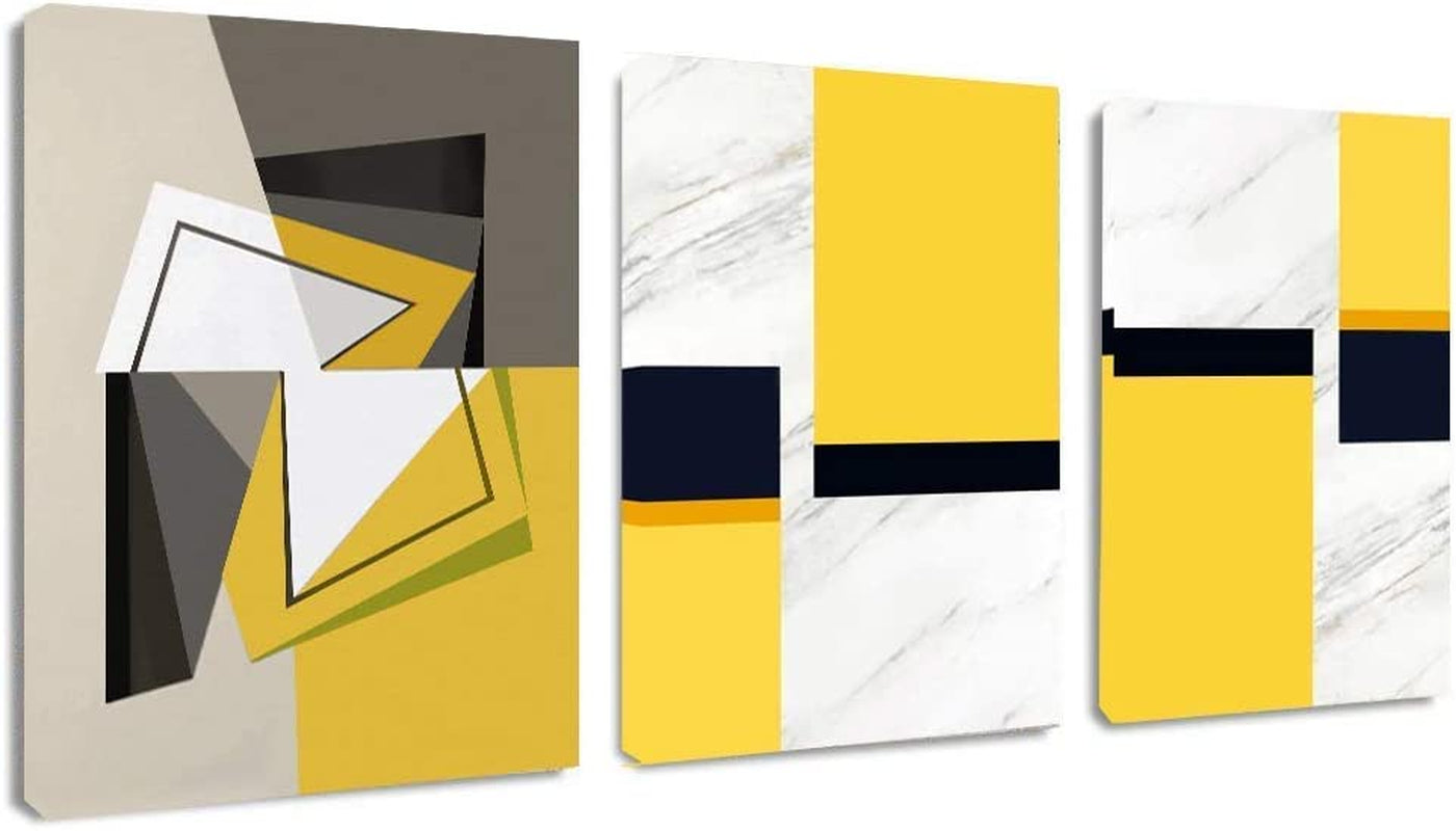 "Geometric Canvas Wall Art - Set of 3 Panels"