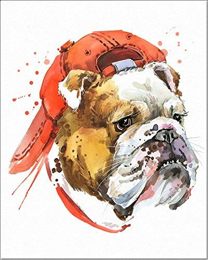 "Bulldog Watercolor Art Print - 8"x10""