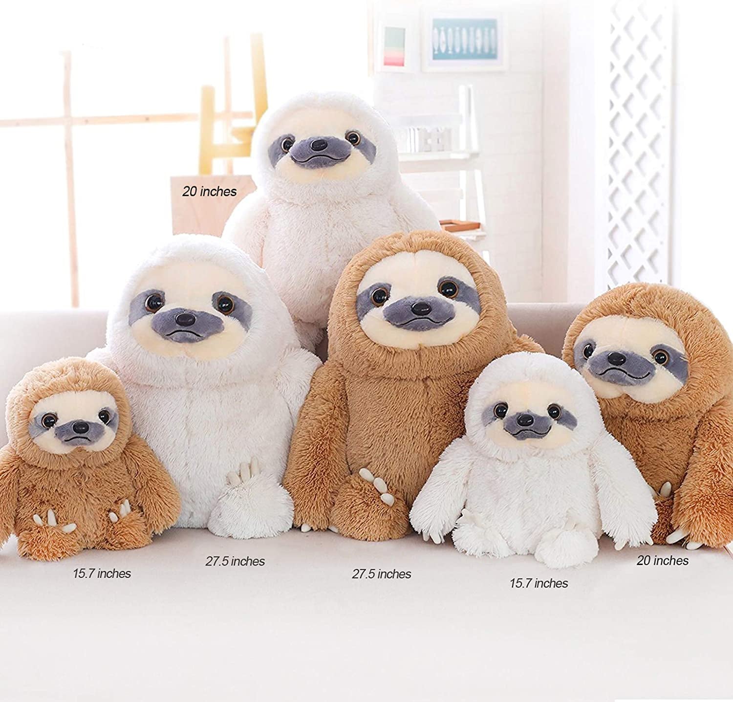 20-Inch Large Sloth Stuffed Animal