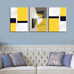 "Geometric Canvas Wall Art - Set of 3 Panels"