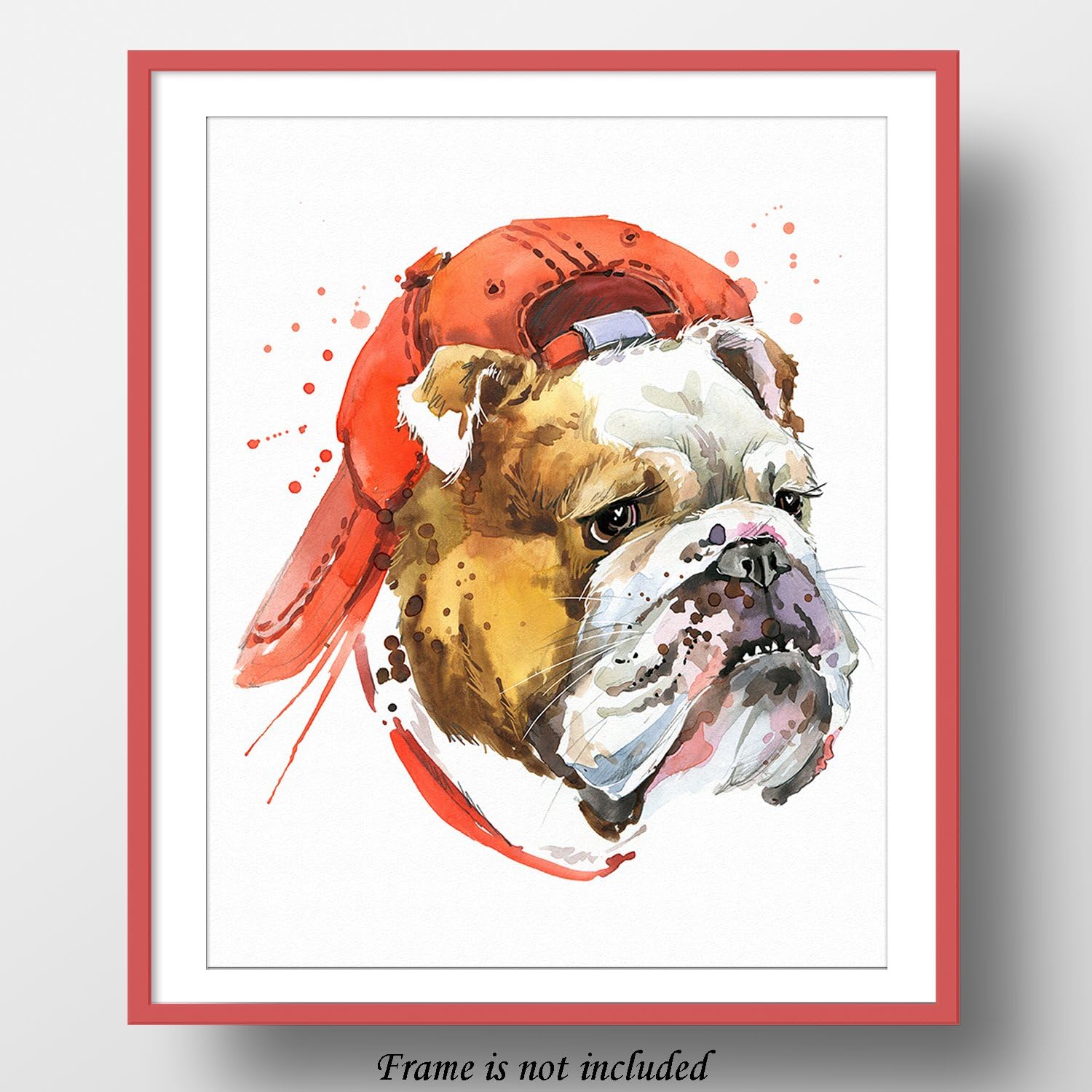 "Bulldog Watercolor Art Print - 8"x10""