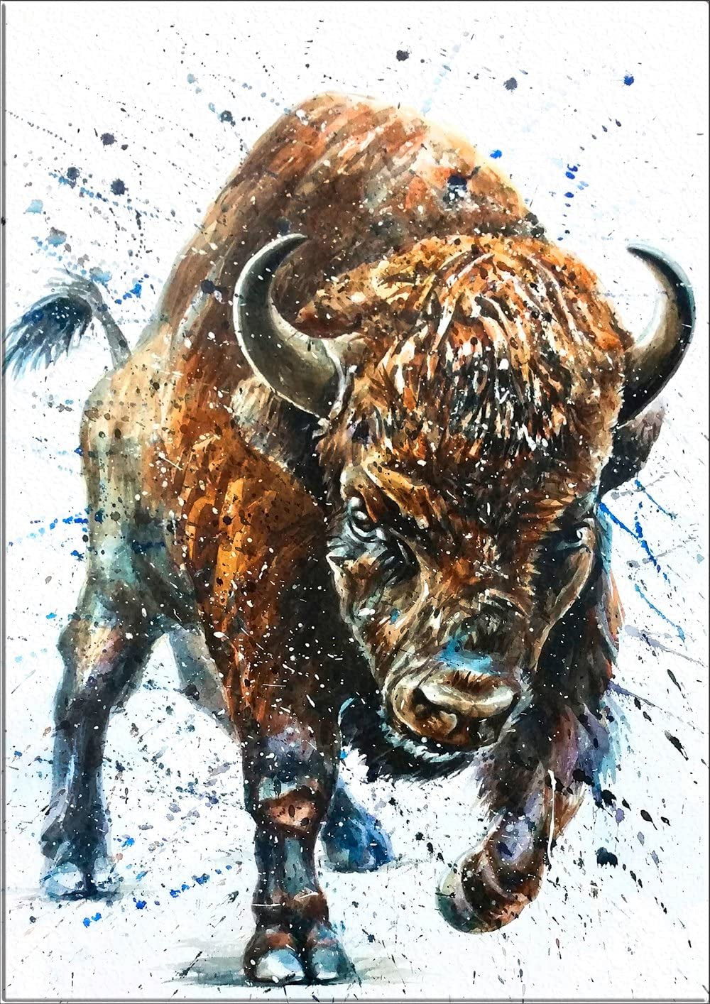 Bull Watercolor Art Print - 8"x12